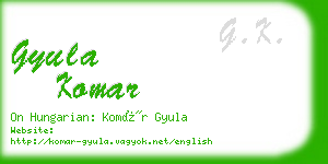 gyula komar business card